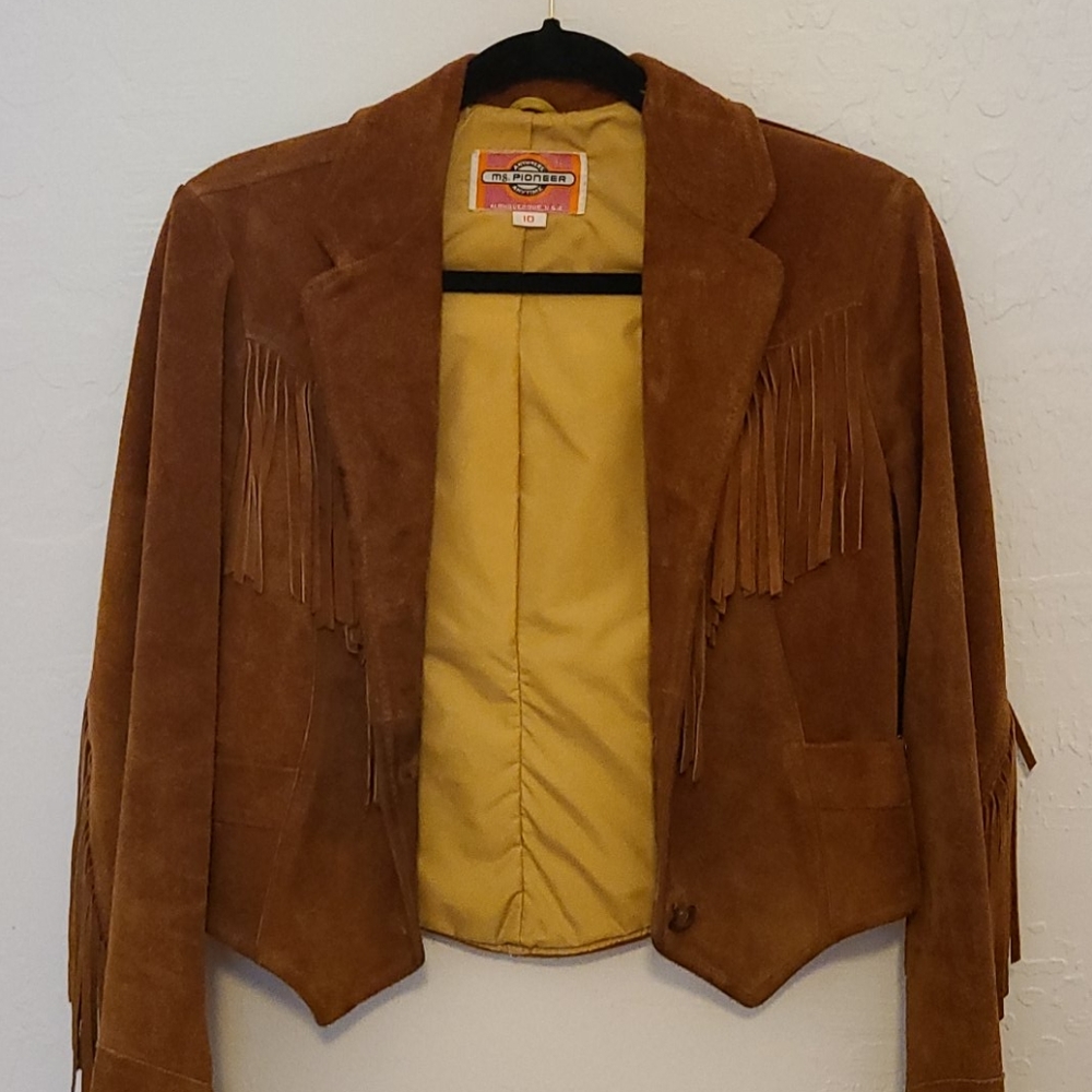 Vintage suede fringe coat